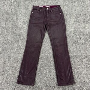 Vigoss Jeans Womens 25 Purple Stevie Crop Straight Pockets Logo City Casual